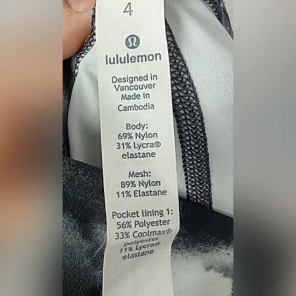 Lululemon Train Times 7/8 Pant 25" Blush Blossom Alpine White / Black Size 4 - Picture 4 of 16